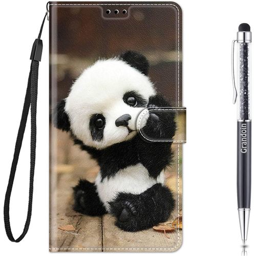 Coque Pour Samsung Galaxy A03 Core, Mode Cratif Effet Bookstyle Dsign Tui De Protection Housse En Pu Cuir Avec Portefeuille Fermeture Magntique Fentes Pour Cartes (Panda)