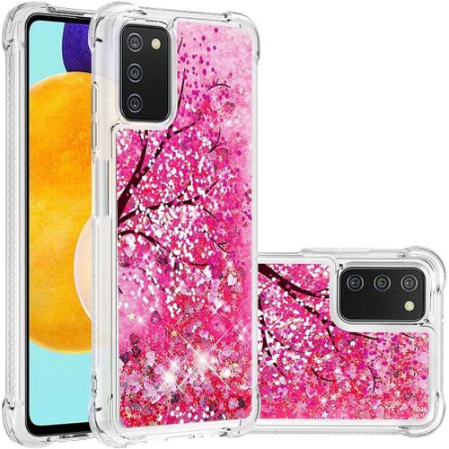 Coque Pour Samsung Galaxy A03s Housse Tpu Silicone Transparent Brillant Sparkly Cristal Flottant Liquide Quicksand Antichoc Case Cover tui Pour Samsung Galaxy A03s, Arbre