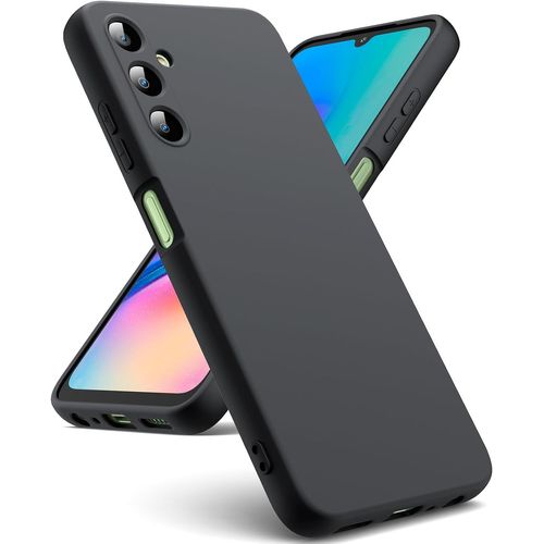 Coque Pour Samsung Galaxy A05s, Coque Silicone Liquide Intrieur Microfibre Souple tuis En Caoutchouc Housse Antichoc Protection Bumper Coque Samsung A05s - Noir