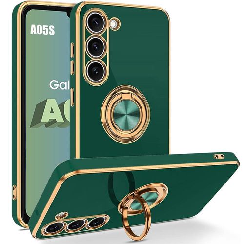Coque Pour Samsung Galaxy A05s (Pas Pour A05), Silicone Avec Support  Anneau De Rotation  360 , Protection Antichoc, Vert Nuit - Booling