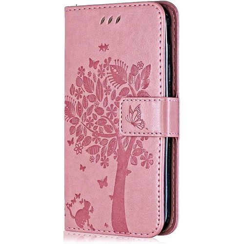 Coque Pour Samsung Galaxy A20 / Galaxy A30, 6.4 Pouces Etui En Cuir Pu Portefeuille, Antichoc Flip Case Housse Pour Samsung Galaxy A20 / Galaxy A30 - Rose (Non Applicable Pour Galaxy A20e)