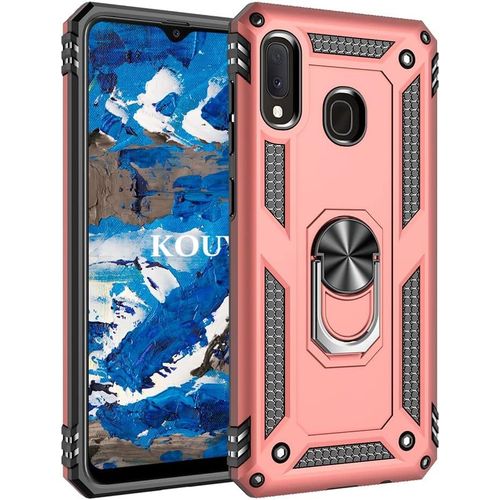 Coque Pour Samsung Galaxy A20e / A10e,Double Couche Renforcee Defense Bumper Tpu Silicone Antichoc Armure Housse Etui Avec Anneau Support Pour Samsung Galaxy A20e / A10e (Or Rose)