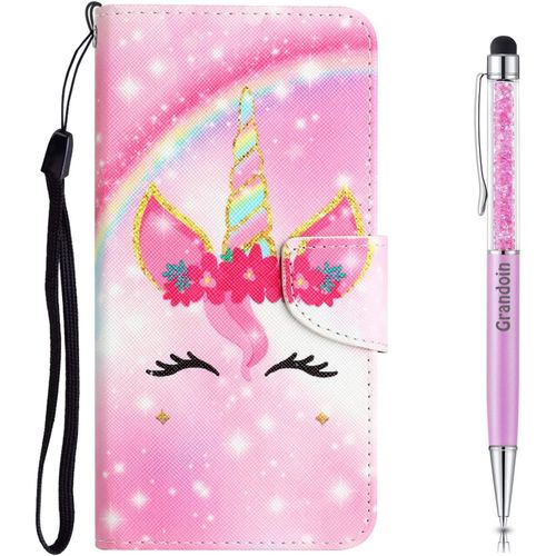 Coque Pour Samsung Galaxy A20e/A10e, Tui Portefeuille En Cuir Pour Samsung A20e/A10e, Housse De Protection Etui  Rabat En Cuir Pu [Pochette De Portefeuille] [MagnTique] (Rose)