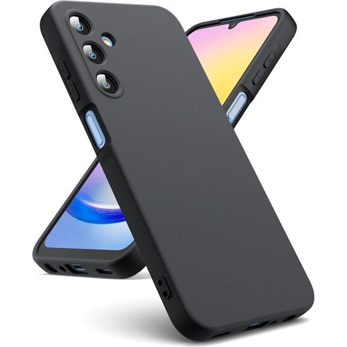 Coque Pour Samsung Galaxy A25 5g, Coque Silicone Liquide Intrieur Microfibre Souple tuis En Caoutchouc Housse Antichoc Protection Bumper Coque Samsung A25 - Noir
