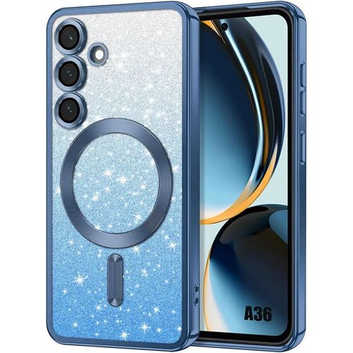 Coque Pour Samsung Galaxy A36 5g, Protection Paillette Cercle Magntique Antichoc Film Camra - Bleu - Efconnection