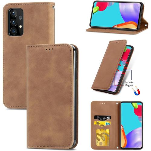 Coque Pour Samsung Galaxy A52 5g A52s Marron Velours