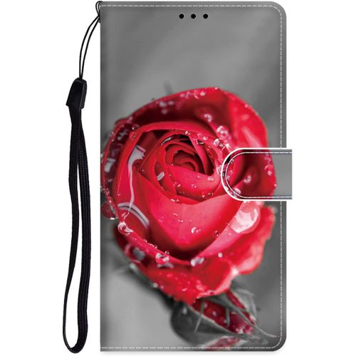 Coque Pour Samsung Galaxy A53 5g Housse Motif Dessin Coque Pu Etui En Cuir Portefeuille Flip Case Pour Galaxy A53 5g A Rabat Silikon Antichoc Fente Carte Support Cover - Une Rose