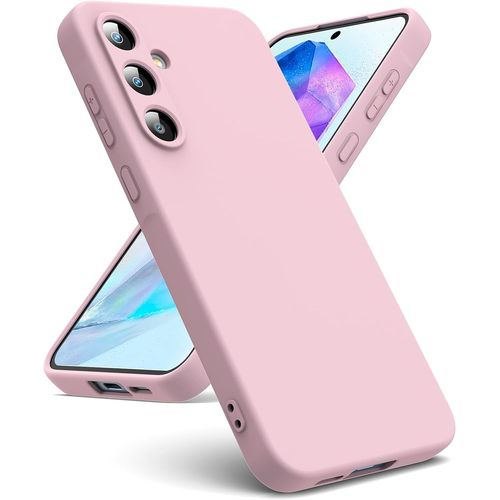 Coque Pour Samsung Galaxy A55 5g, Coque Silicone Liquide Intrieur Microfibre Souple tuis En Caoutchouc Housse Antichoc Protection Bumper Coque Samsung A55 - Rose