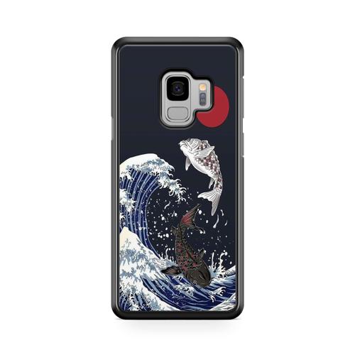 Coque Pour Samsung Galaxy A6 2018 Art Japonais Vague Manga Design Koi Poissons Carpe Retro Japan Wave Samourai Paysage Chine Japon Ref 777