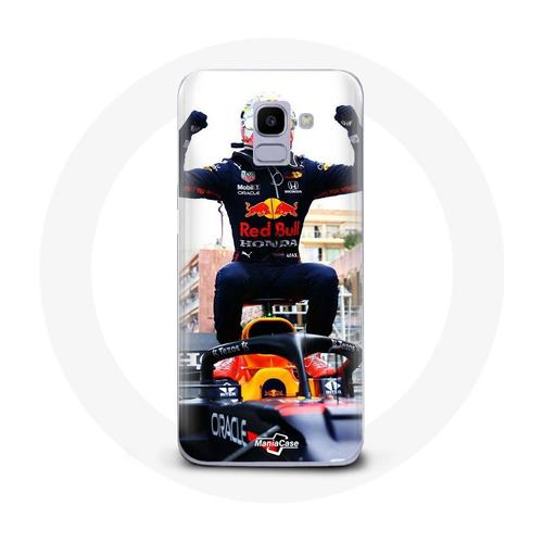 Coque Pour Samsung Galaxy A6 2018 Formule 1 Max Verstappen Pilote Automobile F1 Noir Rouge Et Jaune