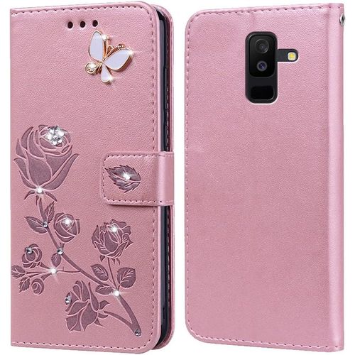 Coque Pour Samsung Galaxy A6 Plus 2018 Housse,Fonction De Support,Fente Pour Carte,Silicone Tpu,Flip Etui Case Pour Samsung Galaxy A6 Plus(6
