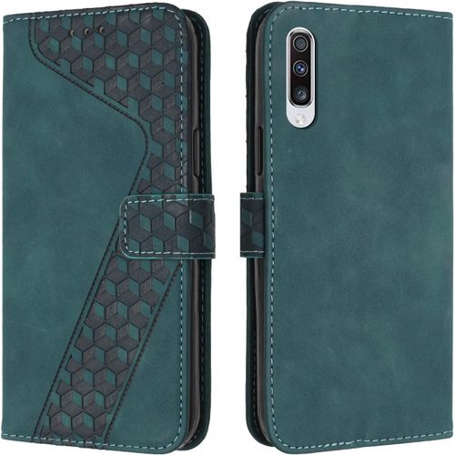 Coque Pour Samsung Galaxy A70, Tui Tlphone Samsung A70, Etui Protection Housse Premium En Cuir Pu Portefeuille Pochette Flip Case [Magntique] Etui Rabat Pour Galaxy A70 (Vert)