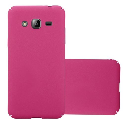 Cadorabo Housse Compatible Avec Samsung Galaxy J3 2016 En Frosty Rose Vif - Hard Case tui De Protection  L'aspect Givr Contre Les Rayures Et Les Chocs