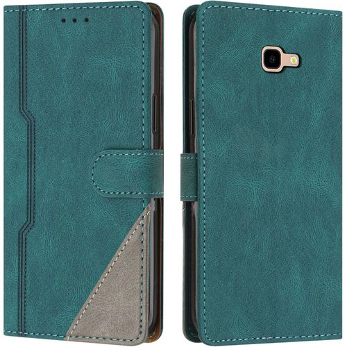 Coque Pour Samsung Galaxy J4 Plus 2018, Housse Etui Portefeuille Cuir Multifonction, Fermeture Magntique Clapet [Fonction Support] Flip Case Compatible Avec Samsung J4 Plus 2018 (Vert)