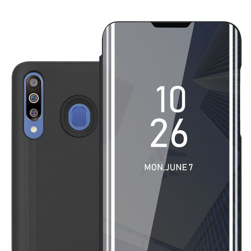 Cadorabo Housse Compatible Avec Samsung Galaxy M30 / A40s En Tourmaline Noir - Clear View tui De Protection Miroir Avec Fonction De Support Protection  360 Degrs