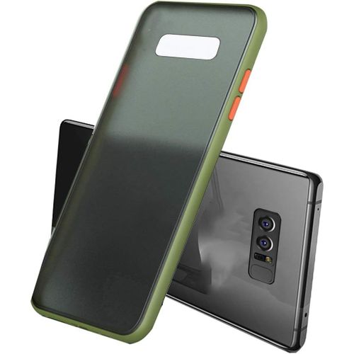 Coque Pour Samsung Galaxy Note 8, Coque Arrire Translucide Pc Mat Con Tpu Cadre Amortisseur tui, Ultra Mince Case Anti-Goutte Rsistant Au Glissement Etui Avec Protection cran, Vert&orange