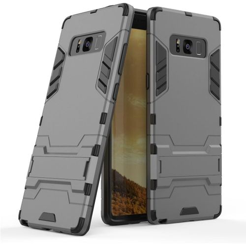 Coque Pour Samsung Galaxy Note 8 Sm-N950f 6,3 Pouces 2 En 1 Double Couches tui Antichocs Protection Rigide Anti Choc Avec Fonction Support Gris