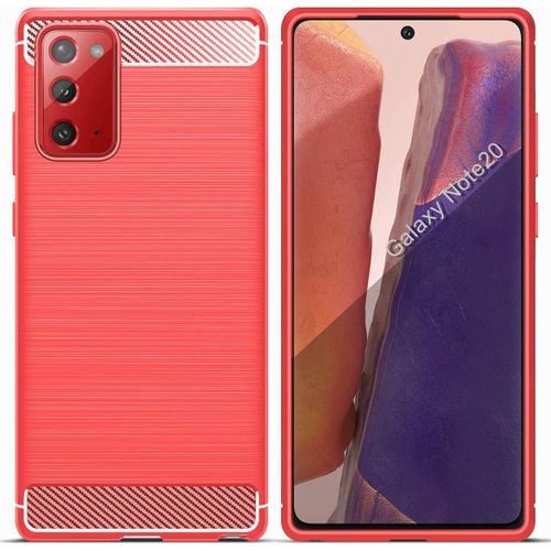 Coque Pour Samsung Galaxy Note20 Etui De Protection En Tpu Ultra Mince Souple Et Lger Avec Conception En Fibre De Carbone Pour Samsung Galaxy Note20 Rouge