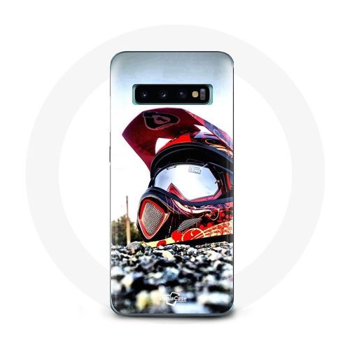 Coque Pour Samsung Galaxy S10 Edge Casque Moto Cross
