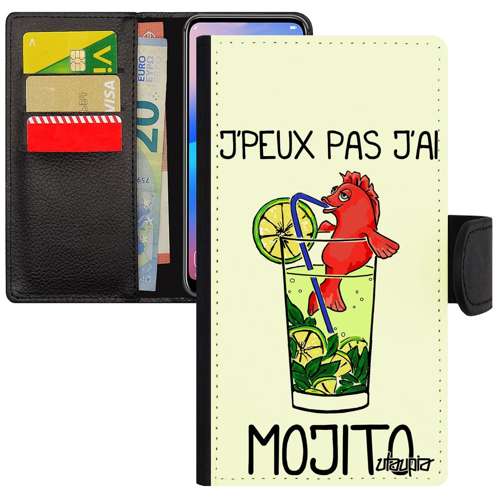 Coque Pour Samsung Galaxy S10e En Simili Cuir Rabat Porte Cartes J Peux Pas J Ai Mojito Humour Blanc Design Cocktail Drole Portable Rakuten