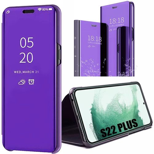Coque Pour Samsung Galaxy S22 Plus Effet Miroir Fentre Translucide Smart Case - Violet - E.F.Connection