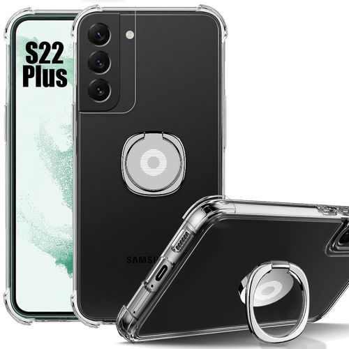 Coque Pour Samsung Galaxy S22+/S22 Plus Silicone Transparent Antichoc Avec Support Argent - Booling