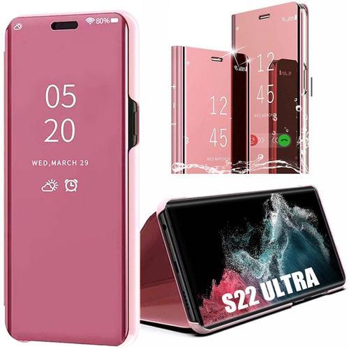 Coque Pour Samsung Galaxy S22 Ultra Rose Protection Intgrale Anti-Rayure Clear View - E.F.Connection