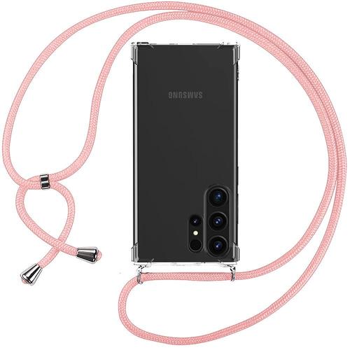 Coque Pour Samsung Galaxy S23 Ultra Protection Antichoc Renforce Avec Cordon Rose - E.F.Connection