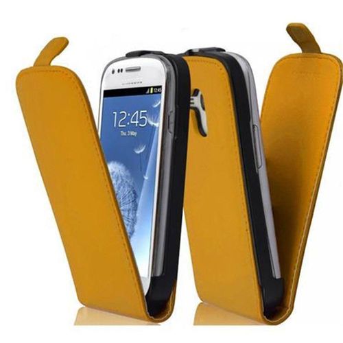 Cadorabo Housse Compatible Avec Samsung Galaxy S3 Mini En Jaune - tui De Protection Au Design Flip En Similicuir Lisse