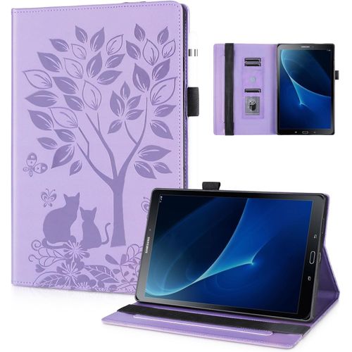 Coque Pour Samsung Galaxy Tab A 10.1 (2016) Sm-T580/T585 Fonction Du Support Etui Samsung Galaxy Tab A Avec Fente Pour Carte Housse Galaxy Tab A 2016 Violet.[F5748]