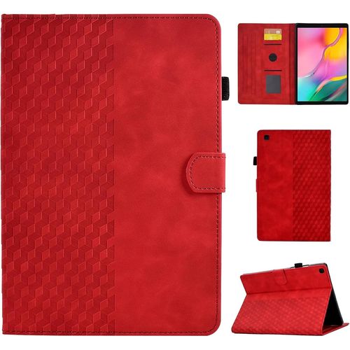 Coque Pour Samsung Galaxy Tab A 10.1 2019 (Sm-T510/Sm-T515/Sm-T517) Housse De Protection En Cuir Pu tui Case Tablette tui Pour Samsung Galaxy Tab A 10.1 2019, Rouge.[F4886]