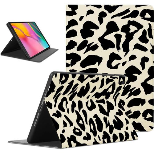 Coque Pour Samsung Galaxy Tab A 10.1 2019 (Sm-T510/T515), Aesthetic Lopard Motif Design Housse De Protection Lger Avec Support Fonction Ultra-Mince Pu Transparent tui  Rabat, Beige.[F1543]