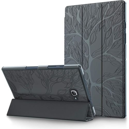 Coque Pour Samsung Galaxy Tab A 10.1 Pouce 2016 tui Sm-T580/T585 (A6) Cuir Pu Housse De Protection  Trois Volets Flip Cover Avec Fonction Veille/Rveil Automatique Et Support, Gris Fonc.[F6132]