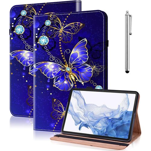Coque Pour Samsung Galaxy Tab A 10.1 Pouces 2019 (Sm-T510/T515),tui Housse De Protection Ultra Fin En Cuir Pu Avec Fonction Support Pour Samsung Galaxy Tab A 10.1 2019 -Papillon Diamant.[F6582]