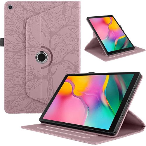 Coque Pour Samsung Galaxy Tab A 10.1 Pouces 2019 (Sm-T510/T515), Etui Premium Cuir Pu Rotatif  360 Antichoc Degrs Flip Case Cover Fonction Support Housse - Rose Gold.[F1353]