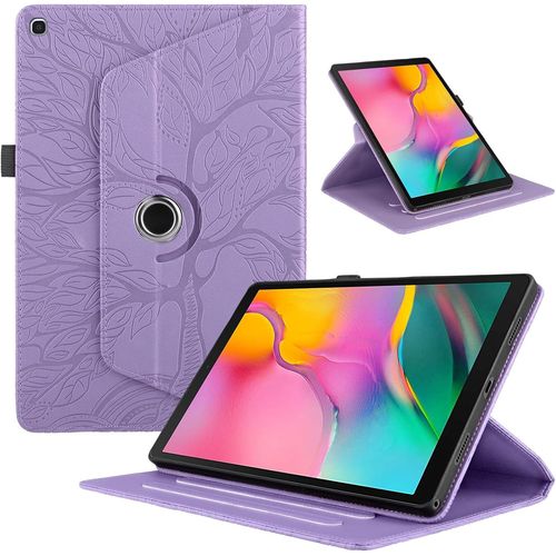Coque Pour Samsung Galaxy Tab A 10.1 Pouces 2019 (Sm-T510/T515), Etui Premium Cuir Pu Rotatif  360 Antichoc Degrs Flip Case Cover Fonction Support Housse - Violet.[F1357]