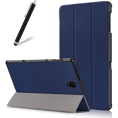 Coque Pour Samsung Galaxy Tab A 10.5 (2018) T590/T595,tui  Rabat En Cuir Mince Lger Smart Avec Rveil/Veille Automatique,Flip Folio Magntique Support Housse,Bleu Fonc.[F1193]