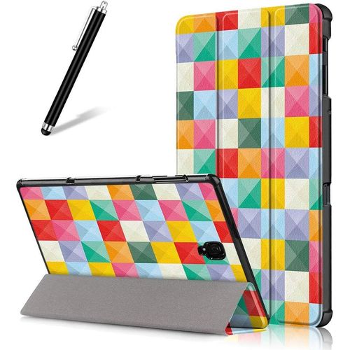 Coque Pour Samsung Galaxy Tab A 10.5 (2018) T590/T595,tui  Rabat En Cuir Mince Lger Smart Avec Rveil/Veille Automatique,Flip Folio Magntique Support Housse,Cube Magique.[F1192]
