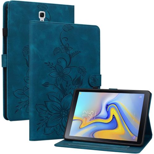 Coque Pour Samsung Galaxy Tab A 10.5 Pouces 2018 Modle Sm-T590 / T595, Multi-Angles De Visualisation Housse De Protection En Similicuir Avec Porte-Carte Couverture Motif Lys, Bleu[Sel6273699]