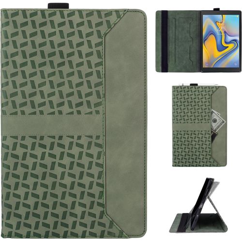 Coque Pour Samsung Galaxy Tab A 10.5 Pouces 2018 Sm-T590/T595 Support Rotation Multi Angle De Visualisation Sangle De Protection Verte