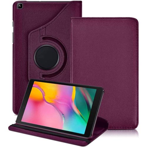 Coque Pour Samsung Galaxy Tab A 8.0 2019,360 Rotation Pu Pell Protection Avec Support Housse Etui Pour Tablette Samsung Galaxy Tab A 8.0 Pouces 2019 Sm-T290 / T295 / T297,Pourpre.[F4472]