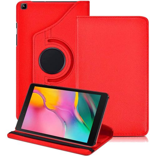 Coque Pour Samsung Galaxy Tab A 8.0 2019,360 Rotation Pu Pell Protection Avec Support Housse Etui Pour Tablette Samsung Galaxy Tab A 8.0 Pouces 2019 Sm-T290 / T295 / T297,Rouge.[F4471]