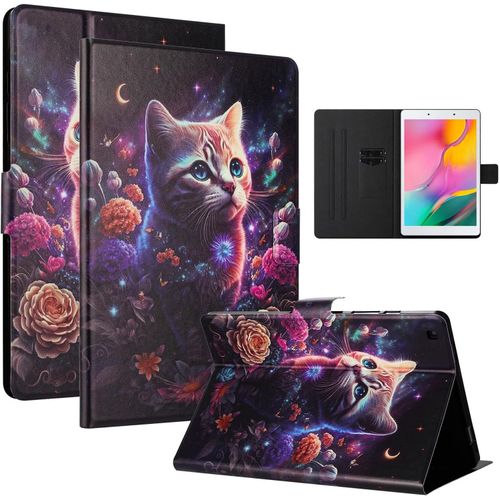 Coque Pour Samsung Galaxy Tab A 8.0 Pouces Pu Matrielle Coque Tablette Galaxy Tab A 8.0 2019 Fonction Support Tpu Housse, Chat Tigr[Coq5192173]