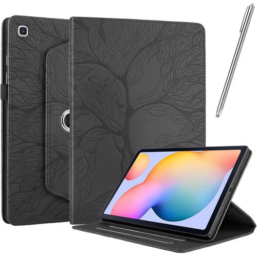 Coque Pour Samsung Galaxy Tab A7 Lite 8.7 Pouce 2021, tui Cuir Pu Housse De Protection Flip Avec [Stylet] Fonction Support Antichoc tui Rotatif  360 - Noir.[F4288]