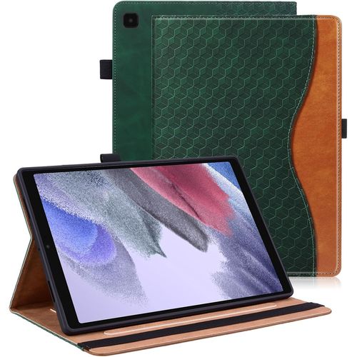 Coque Pour Samsung Galaxy Tab A7 Lite 8.7 Pouce 2021 Sm-T220/T225 Housse Cuir Pu Etui De Protection Avec Support Fonction Samsung Tab A7 Lite Pochette Case - Vert Fonc.[S897]