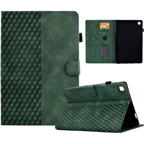 Coque Pour Samsung Galaxy Tab A7 Lite 8,7 Pouce Housse Sm-T220/T225 Cuir Pu Etui Flip Cover Poche Case Treillis Avec Support Pour Tablette Samsung Tab A7 Lite, Vert Fonc