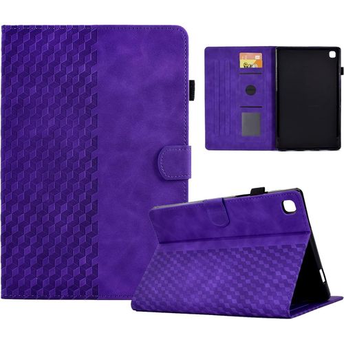 Coque Pour Samsung Galaxy Tab A7 Lite 8,7 Pouce Housse Sm-T220/T225 Cuir Pu Etui Flip Cover Poche Case Treillis Avec Support Pour Tablette Samsung Tab A7 Lite, Violet