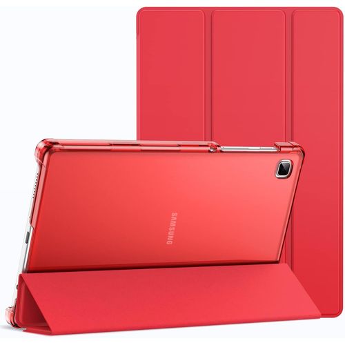 Coque Pour Samsung Galaxy Tab A7 Lite 8,7 Pouces 2021 (Sm-T227/T225/T220), Pas Pour Galaxy Tab A7, Fine Translucide Arrire Trifold Folio Support Protecteur Tablette Housse tui (Rouge)