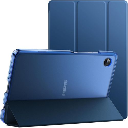 Coque Pour Samsung Galaxy Tab A9 8,7 Pouces 2023, tui Housse Protection Tablette Fine Folio Support Dos Translucide  Trois Volets (Marine)