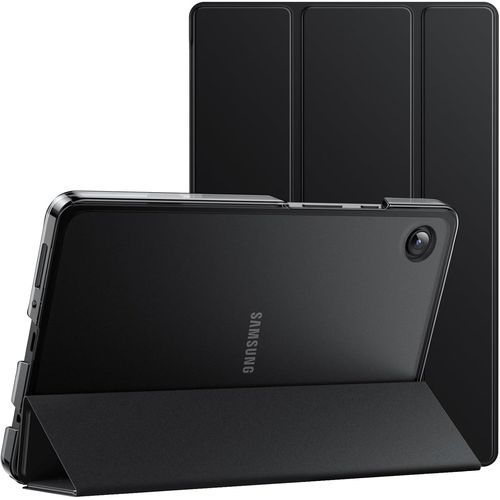 Coque Pour Samsung Galaxy Tab A9 8,7 Pouces 2023, tui Housse Protection Tablette Fine Folio Support Dos Translucide  Trois Volets (Noir)